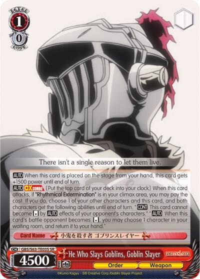 He Who Slays Goblins Goblin Slayer SR GBS/S63-TE03S SR Goblin Slayer Card