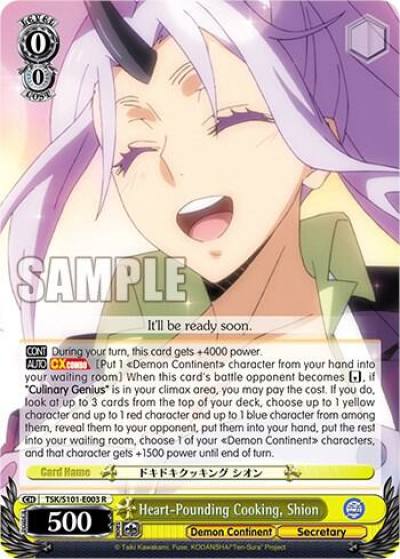Heart Pounding Cooking Shion TSK/S101-E003 R That Time I Got Reincarnated as a Slime Vol.3 Card