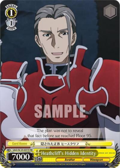 Heathcliffs Hidden Identity SAO/S20-E019 RE Sword Art Online Chronicle Set Card