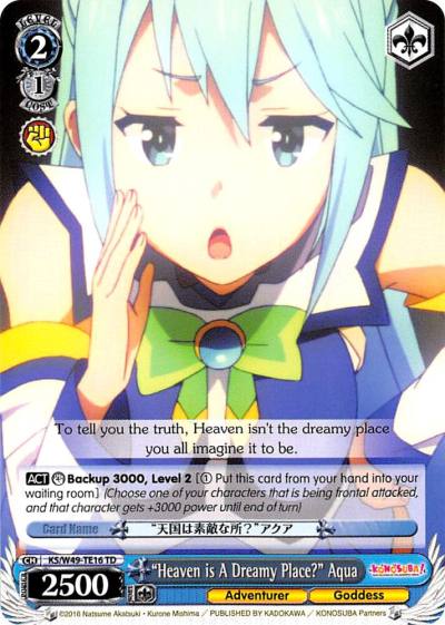 Heaven is A Dreamy Place Aqua KS/W49-TE16 TD KonoSuba Card