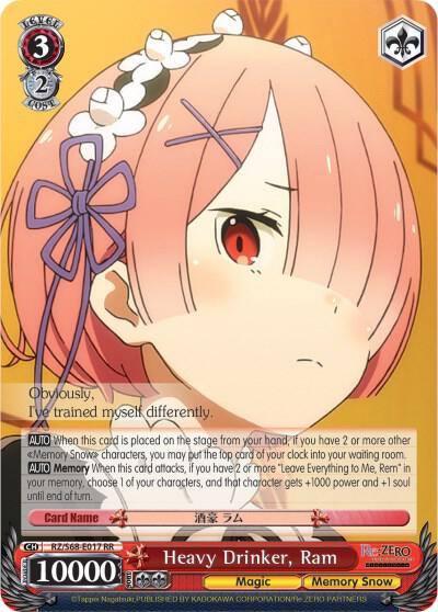 Heavy Drinker Ram RZ/S68-E017 RR Re:ZERO Memory Snow Card