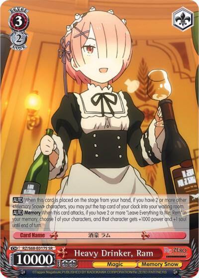 Heavy Drinker Ram SR RZ/S68-E017S SR Re:ZERO Memory Snow Card