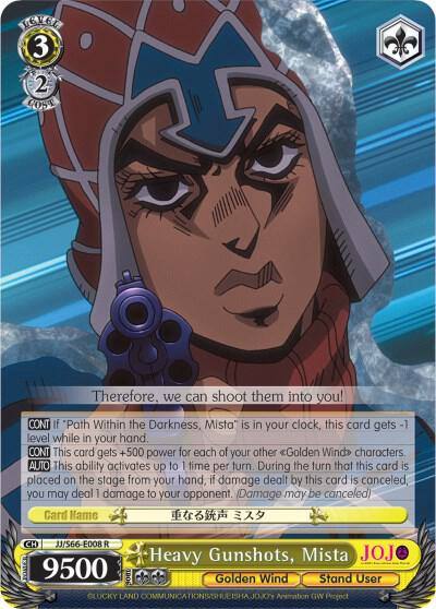 Heavy Gunshots Mista JJ/S66-E008 R JoJo's Bizarre Adventure: Golden Wind Card