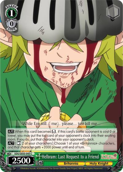 Helbram Last Request to a Friend SDS/SX03-045 C The Seven Deadly Sins Card