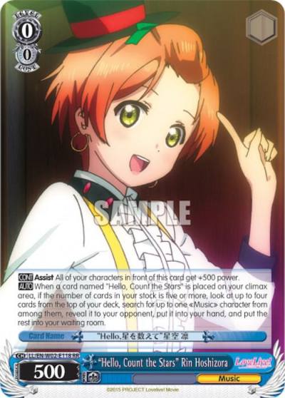 Hello Count the Stars Rin Hoshizora LL/EN-W02-E118 RR Love Live! DX Vol.2 Card