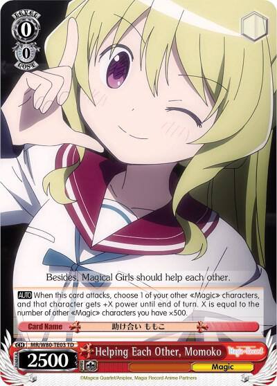 Helping Each Other Momoko MR/W80-TE03 TD Magia Record: Puella Magi Madoka Magica [Side Story] (Anime) Card