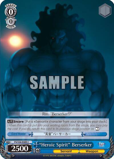 Heroic Spirit Berserker FS/S34-E089 C Fate/stay night [Unlimited Blade Works] Card