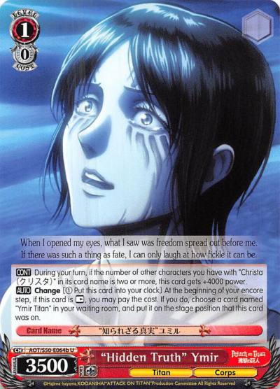 Hidden Truth Ymir B AOT/S50-E064b U Attack on Titan Vol. 2 Card