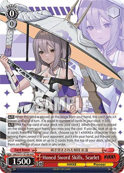 Honed Sword Skills Scarlet RRR NIK/S117-TE14R RRR GODDESS OF VICTORY: NIKKE Card