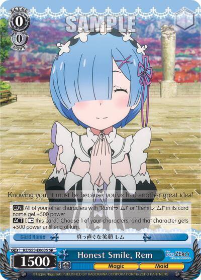 Honest Smile Rem SR RZ/S55-E063S SR Re:ZERO Vol.2 Card