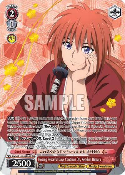 Hoping Peaceful Days Continue On Kenshin Himura PR Foil RKN/S115-PE01 PR Rurouni Kenshin Card
