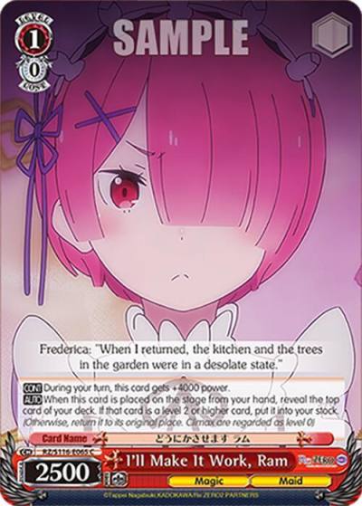 I ll Make It Work Ram RZ/S116-E065 Re:ZERO -Starting Life in Another World- Vol.3 Card