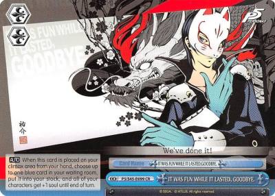 IT WAS FUN WHILE IT LASTED GOODBYE P5/S45-E099 CR Persona 5 Card