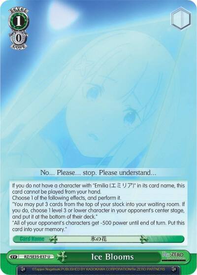Ice Blooms Parallel Foil RZ/SE35-E37 U Re:ZERO: The Frozen Bond Card