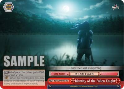 Identity of the Fallen Knight FZ/SC17-E083 RE Fate/Zero Chronicle Set Card