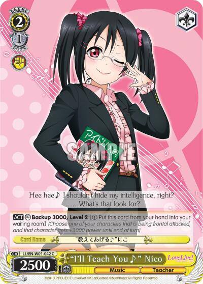 Ill Teach You~ Nico LL/EN-W01-042 C Love Live! DX Card