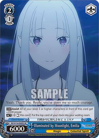 Illuminated by Moonlight Emilia SR RZ/S116-E089S Re:ZERO -Starting Life in Another World- Vol.3 Card