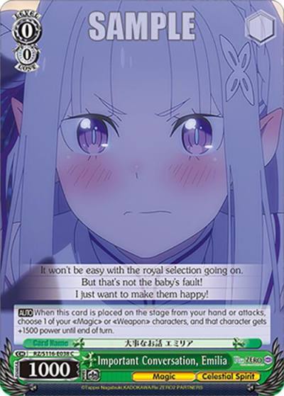 Important Conversation Emilia RZ/S116-E038 Re:ZERO -Starting Life in Another World- Vol.3 Card