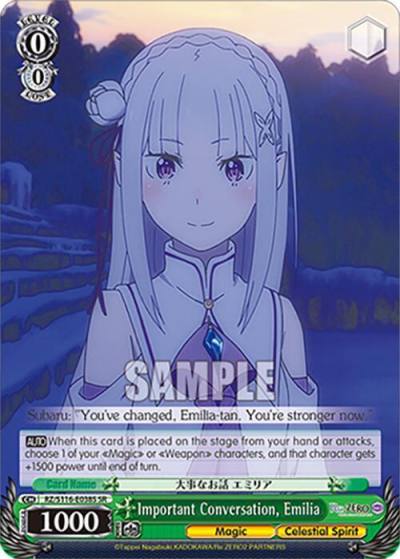 Important Conversation Emilia SR RZ/S116-E038S Re:ZERO -Starting Life in Another World- Vol.3 Card