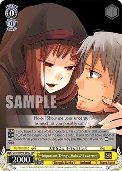 Important Things Holo and Lawrence Gok/WS02-TE02 TD Dengeki Bunko Card