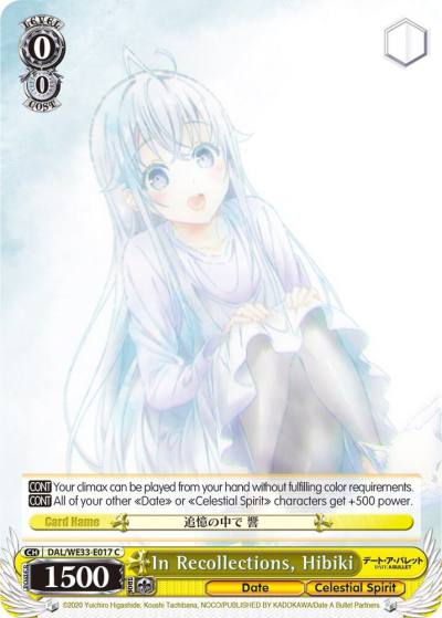 In Recollections Hibiki Parallel Foil DAL/WE33-E017 C Date A Bullet Card