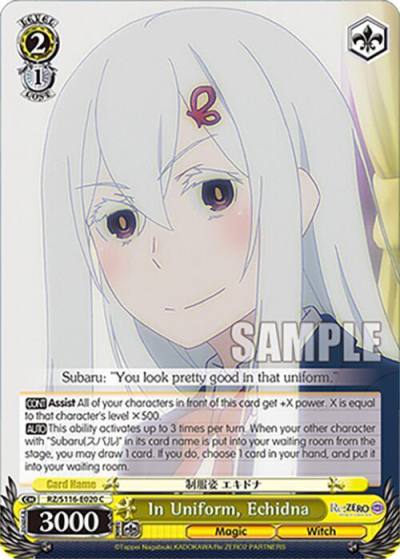 In Uniform Echidna RZ/S116-E020 Re:ZERO -Starting Life in Another World- Vol.3 Card