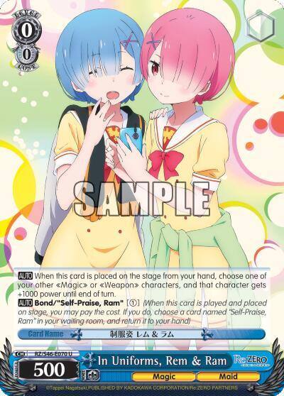 In Uniforms Rem and Ram RZ/S46-E070 U Re:ZERO Card