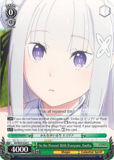 In the Present With Everyone Emilia RZ/SE35-E28 C Re:ZERO: The Frozen Bond Card