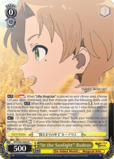 In the Sunlight Rudeus MTI/S83-E003 R Mushoku Tensei: Jobless Reincarnation Card