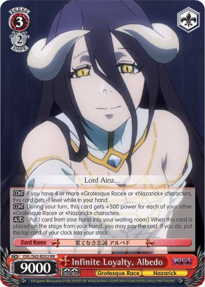 Infinite Loyalty Albedo OVL/S62-E052 RR Nazarick: Tomb of the Undead Card