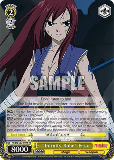 Infinity Robe Erza SR FT/EN-S02-007S SR RE Fairy Tail Chronicle Set Card
