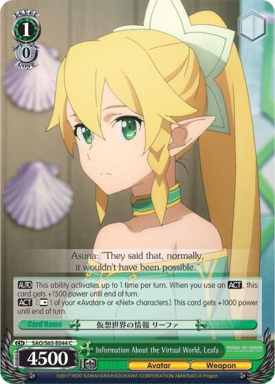 Information About the Virtual World Leafa SAO/S65-E044 C Sword Art Online -Alicization- Card