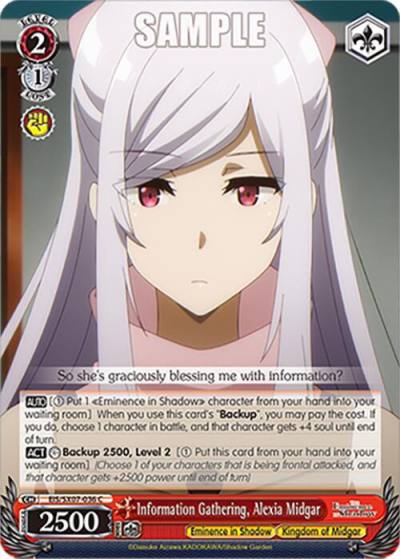 Information Gathering Alexia Midgar EIS/SX07-036 The Eminence in Shadow Card