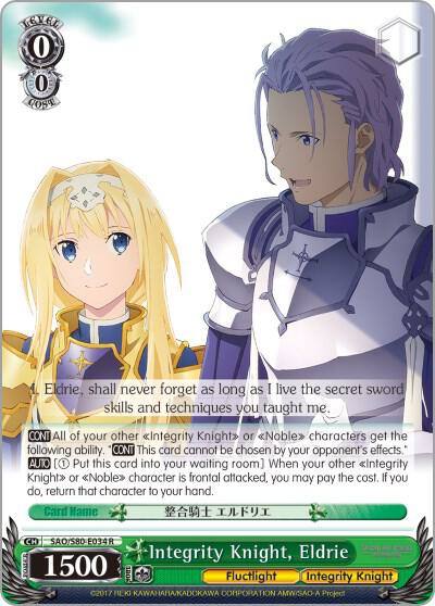 Integrity Knight Eldrie SAO/S80-E034 R Sword Art Online -Alicization- Vol.2 Card