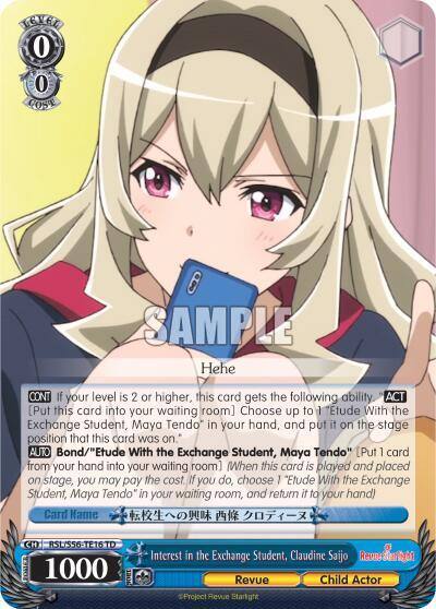 Interest in the Exchange Student Claudine Saijo RSL/S56-TE16 TD Revue Starlight Card