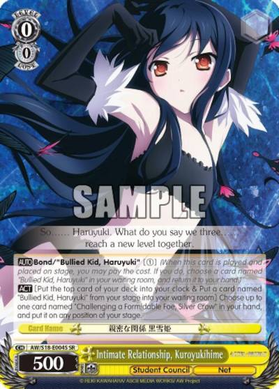 Intimate Relationship Kuroyukihime SR AW/S18-E004S SR Accel World Card