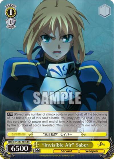 Invisible Air Saber TD FZ/SC17-TE05 RE Fate/Zero Chronicle Set Card