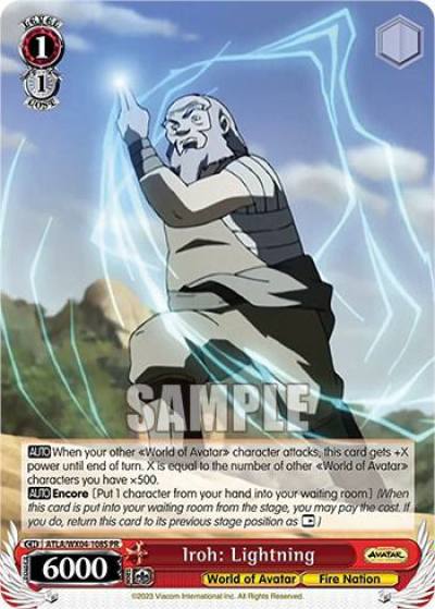 Iroh Lightning Foil ATLA/WX04-108S PR Avatar: The Last Airbender Card