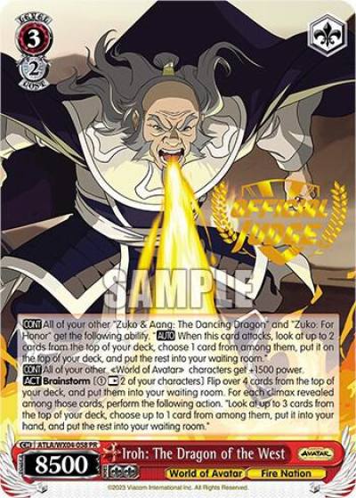 Iroh The Dragon of the West Judge Promo ATLA/WX04-058PR PR Avatar: The Last Airbender Card