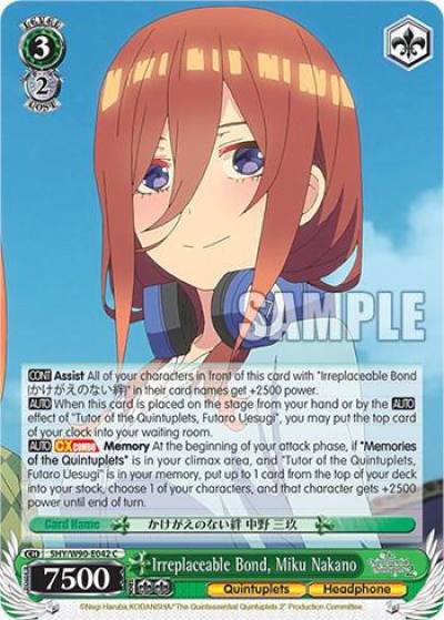 Irreplaceable Bond Miku Nakano 5HY/W90-E042 C The Quintessential Quintuplets 2 Card