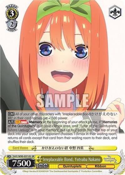 Irreplaceable Bond Yotsuba Nakano SR 5HY/W90-E018S SR The Quintessential Quintuplets 2 Card