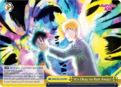 Its Okay to Run Away RRR MOB/SX02-022R RRR Mob Psycho 100 Card