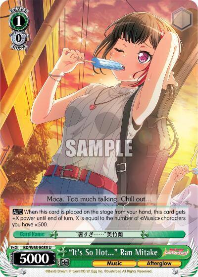 Its So Hot Ran Mitake BD/W63-E035 U BanG Dream! Girls Band Party! Vol.2 Card