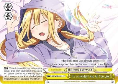 Its a Holiday Nap All You Like MR/W59-E029 CC Magia Record: Puella Magi Madoka Magica [Side Story] (Mobile) Card