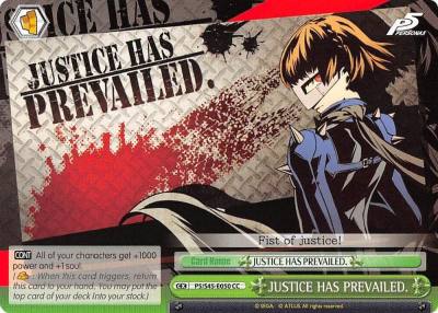 JUSTICE HAS PREVAILED P5/S45-E050 CC Persona 5 Card