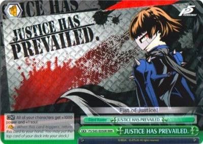 JUSTICE HAS PREVAILED RRR P5/S45-E050R RRR Persona 5 Card