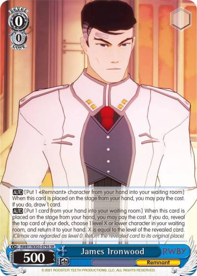 James Ironwood SR RWBY/WX03-079S SR RWBY Card