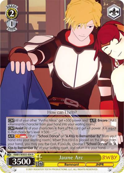 Jaune Arc RWBY/WX03-004 R RWBY Card