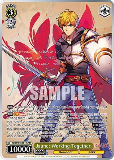 Jaune Working Together SP RWBY/WXE01-10SP SP RWBY Premium Booster Card