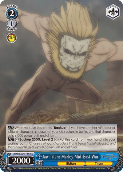 Jaw Titan Marley Mid East War AOT/SX04-T16 TD Attack On Titan: Final Season Card